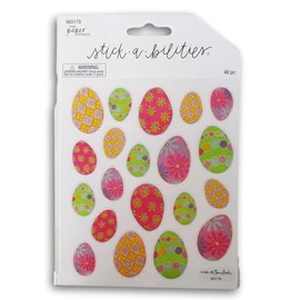 Easter Eggs Glitter Stickers - 40 Pieces