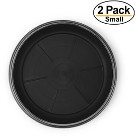 Sapphire USA Decorative Heavy Duty Tray/Saucer (2 Pack) Rustic Medieval/French Country Look, Pot/Planter Base for Indoor/Outdoor Decor Use. Long Lasting, Reusable Light Weight (7 inches, Silver)