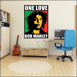 Bob Marley Wall Hanging Tapestry Trippy Weed Poster Bedroom Room Decor Stoner Tapestries Rasta Stoners Aesthetic Tapastry Hippie Sublime Decorations Posters For Jamaican Party 30X40 Inches (Red One