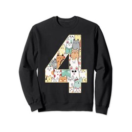 Cute Cate Fourth Birthday Cute Kitty 4 Year Old Sweatshirt