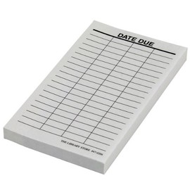 GREAT BRITISH TRADING LIMITED Library Date Due Slips 4 Column 5 x 3 Inch White 100 Sheets/Pad