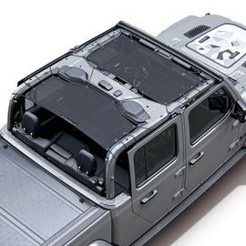 JT Sun Shade Top Roof Compatible with Jeep Gladiator Sunshade Front+Rear