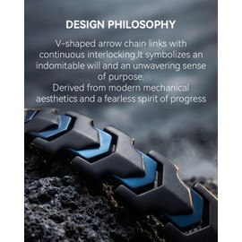 Men's Magnetic Bracelets, Stainless Steel Bracelet for Men-Black Blue Matte Arrow Design, Adjustable Heavy Duty Chain for Outdoor Climbing (9.45 inch)