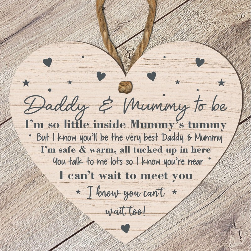 Handcrafted Countdown to Parenthood: Mummy & Daddy to Be Wooden