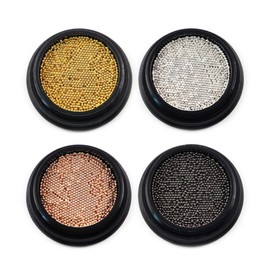 Kingsie Brion Set of 4 Colors Metal Brions Metal Gold Silver Rose Gold Black Nail Art 3D Design Parts Nail Parts