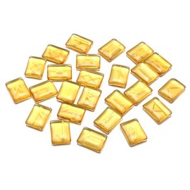 Zotoone - Juego de Piedras de Runa con Grabado del élder Futhark, diseño de runas del Alfabeto, Vidrio Transparente para meditación, adivinación, curación, Chakra y Reiki, Dorado