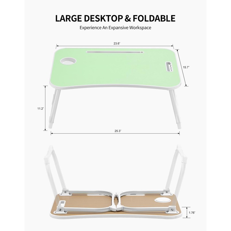 ZEAPTAC Laptop Bed Desk, Foldable Lap Desk, Portable Lap Table,