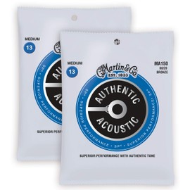 2 Sets – Martin M150 80/20 Bronze Acoustic Guitar Strings – Medium – 013: 056 – –