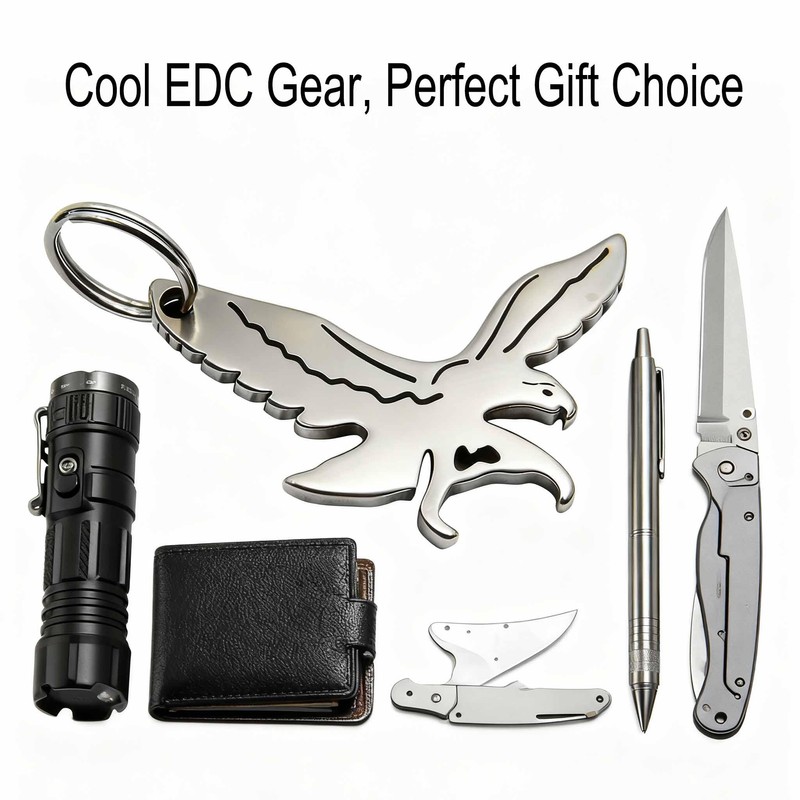 Bald Eagle Bottle Opener Keychain, Pocket EDC Beer Opener