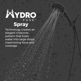 Pfister HydroFuse Handheld Shower Head, Hose Included, 6-Function, 2.5 GPM, Spot Defense Matte Black Finish, 016HF01SDB