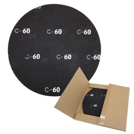 HUAALIUCHE 17" Sanding Screen Discs - Mesh Floor Sanding Screen - Black Silicon Carbide - for Wood Floors (10 Pack, 60 Grit)