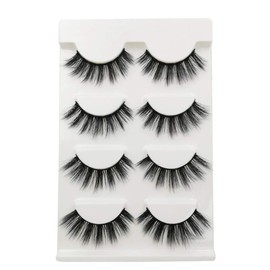 Elocoise False Eyelashes,3D Eye Lashes Reusable 4 Pairs Long Hand-made Faux Eyelashes for Eye Makeup (G107)