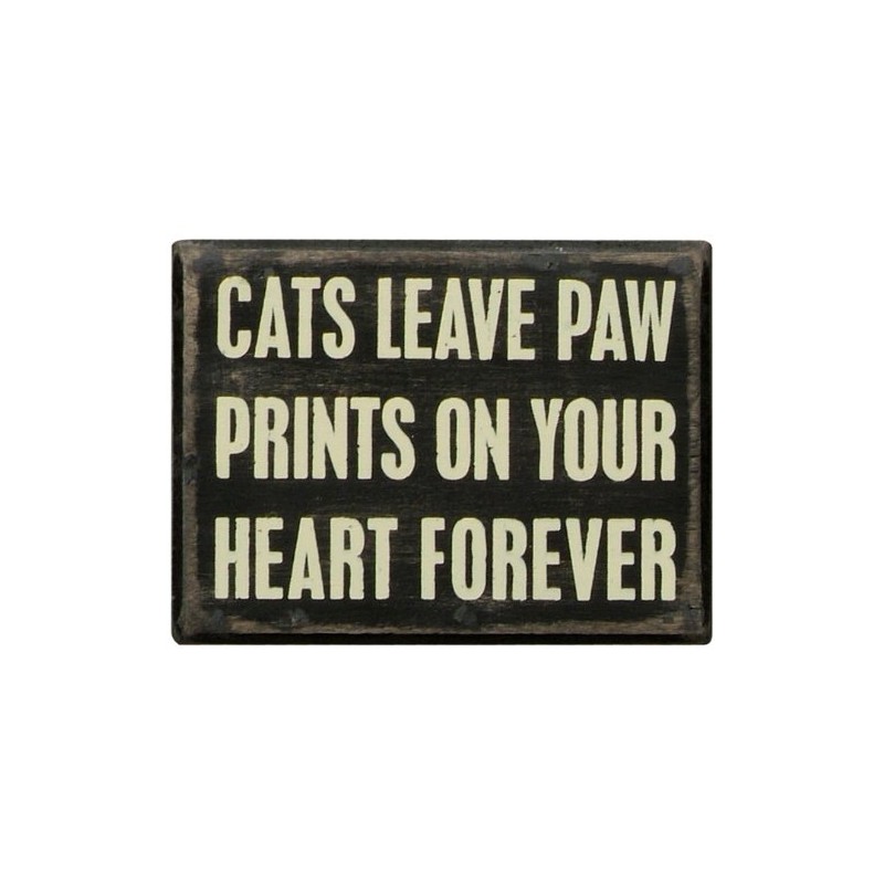 Primitives by Kathy Box Sign, 4 by 3-Inch, Cats Paw
