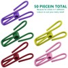 50 Packs Steel Wire Clips Vinyl Plastic Coated Multi-Function Colored