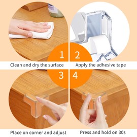 Table Edge Protector, Corners, Pack of 16 Corner Protection Edges, Baby Edge Protection, Transparent Corner Protector for Various Furniture to Protect Baby from Injury