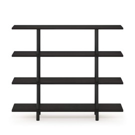 Furinno Turn-N-Tube 4-Tier Wide Display Shelf, Espresso/Black