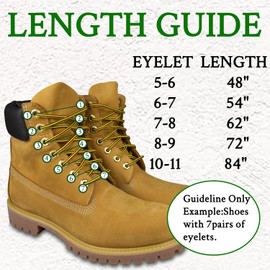 Boots Shoe Laces for Timberland Work Hiking Hunting Round Replacement Shoelaces(Color:Yellow&Brown,Size:72Inch)