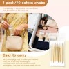 100 PCS 10팩 여행용 귀용 면봉 개별 포장 둥근 팁