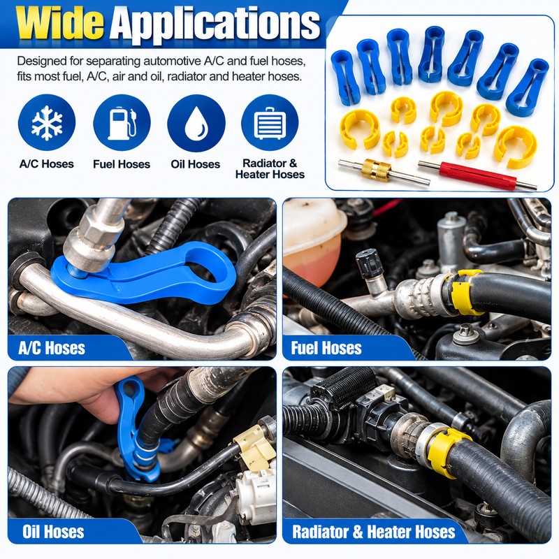Fuel Line Disconnect Tool Set for Auto Maintenance – Angled