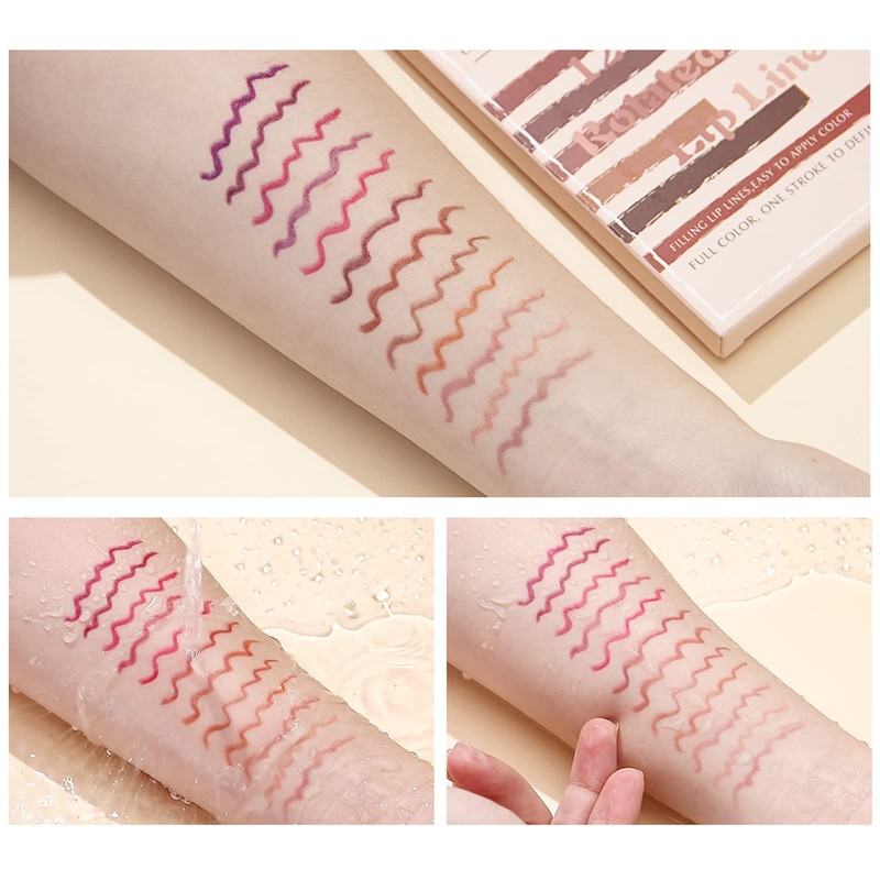 Lip Liner Pencil Set, Highly Pigmented, Waterproof, Natural Velvet Lip