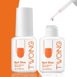 YTRUNS 2PCS Super Strong Nails 7g Acrylic Press-On Fake Long Lasting and Durable Acetone Free No Cracks Rich in Vitamin E. Clear False Nail Glue-2pcs / YTRUNS 2PCS 초강력 네일 7g 아크릴 프레스 온 가짜 오래 지속되고 내구성 아세톤 프리 균열 없음 비타민 E. 풍부 클리어 False Nail Glue-2pcs