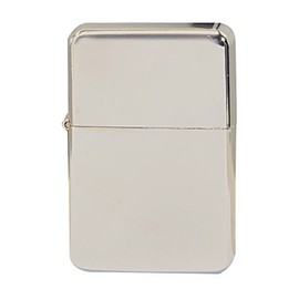 Thirsty Rhino Klik, Windproof Refillable Oil Wick Lighter with Vintage Flip Top and Aluminum Gift Case (Silver)