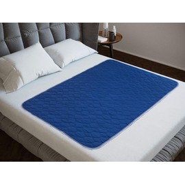 Protector/Pad Without Tucks -Double Bed Size| Anti-Stain Sheet is OekoTex Certified & Best Used for Incontinence & Bed wetting |Non-Slip Waterproof Mattress Cover Absorbs 2L Navy