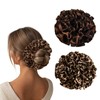 2 Pack Large Leopard Print Ruffle Scrunchies for Women, Large