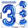 Navy Blue 40 Inch Numbers Balloons 3, Large Self Inflating
