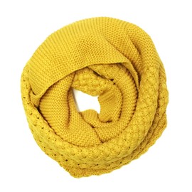 Wrapables Trendy Winter Warm Knit Infinity Scarf, Mustard Yellow
