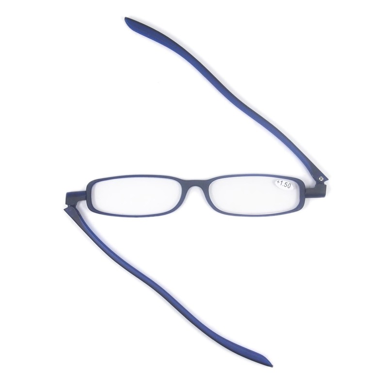 [Henghao] 老眼鏡 5色選択可能 360度回転 折りたたみ型 おしゃれ リーディンググラス 携帯用 ポケットシニアグラス 専用革ポーチ＆クロス付き