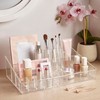 STORi Audrey Clear Vanity Makeup Organizer | 15-Compartment Holder for