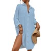 Bsubseach Womens Modern Swimsuit Cover Up Blouse Button Down Shirt