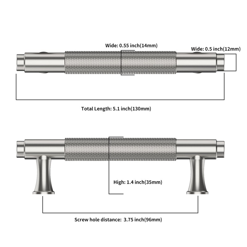 Asidrama 10 Pack 3.75 Inch(96mm) Brushed Satin Nickel Kitchen Cabinet