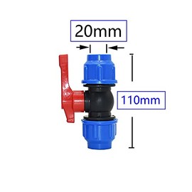 ExcInter 20/25/32mm PE Pipe Tee Quick Connector Stop Tap Valve for HDPE Alkathene Water Pipes Compression Ends (20mm)