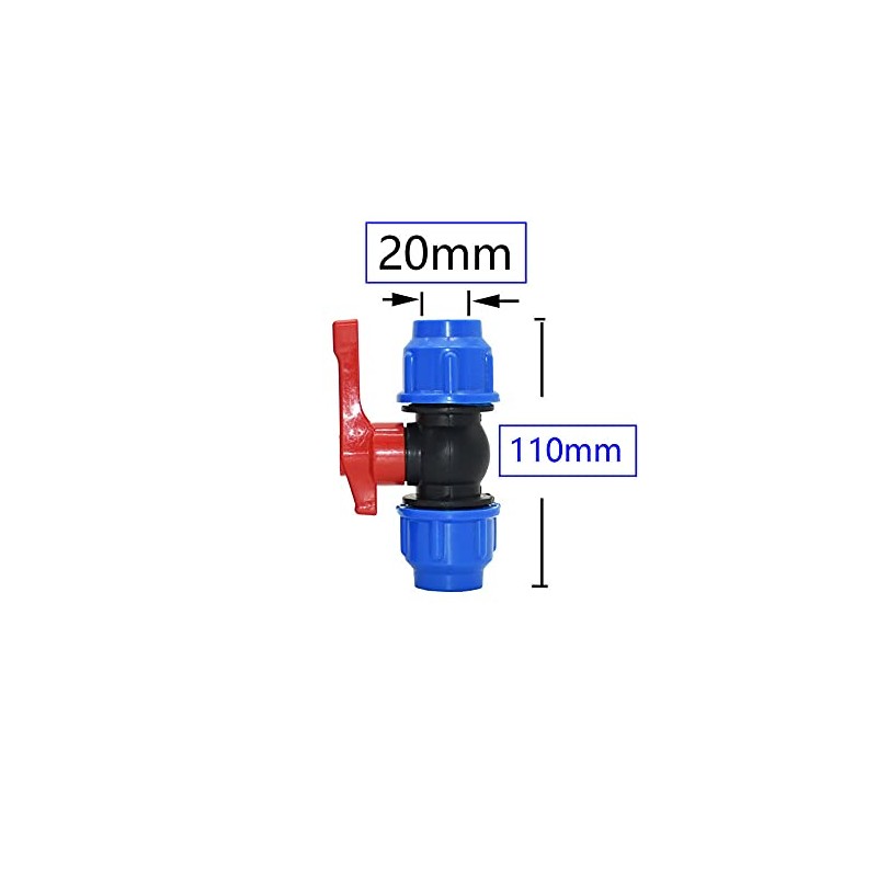ExcInter 20/25/32mm PE Pipe Tee Quick Connector Stop Tap Valve