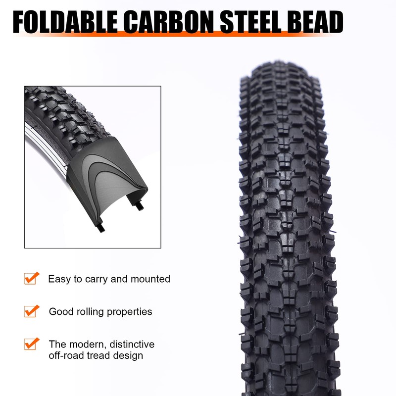 WEEROCK Bike Tire 24 x 1.95 Inch Bicycle Tire Folding