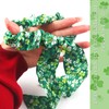 HIFANMM 2PCS Green Shamrock Hair Ties for Women Girls, St