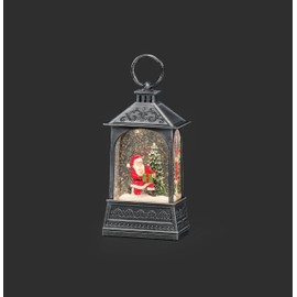Roman 8" Lighted Swirl Santa and Cardinal Christmas Lantern – Confetti Lites Holiday Home Decor, Festive Gift Idea