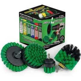 Drillbrush Green – Drill Power Kitchen Scrub Brush Kit – Oven Cleaning Drillbrush Attachment – Drill Scrubber Attachment for Dishes – Stove Cleaning Brush for Drill