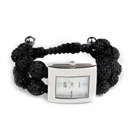 Eton Women's Quartz Watch with Mother of Pearl Dial Analogue Display and Black Bracelet 3019L-BK