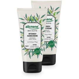 alkmene Hand Cream with Organic Olive - Intensive Cream for Very Dry Hands - Vegan Olive Oil Intensive Cream without Silicones, Parabens, Mineral Oil, PEGs, SLS & SLES - Skin Care Pack of 2 (2 x 75