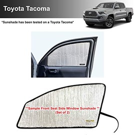 YelloPro Side Window Front Seat Reflective Sunshade Custom Fit for 2016 2017 2018 2019 2020 2021 2022 Toyota Tacoma, TRD Off-Road, SR, SR5, TRD Sport, TRD Pro, Limited 2Dr 4Dr Accessories (2pcs)