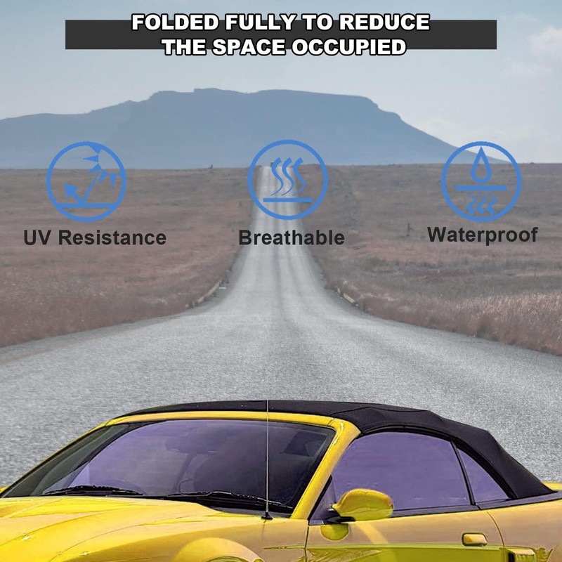KUAFU Convertible Soft Top Compatible with 1994-2004 Ford Mustang Black