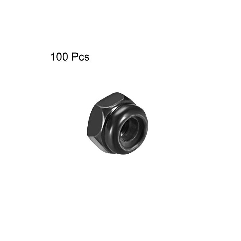 sourcing map Hex Lock Nuts - M2.5 x 0.45mm Carbon