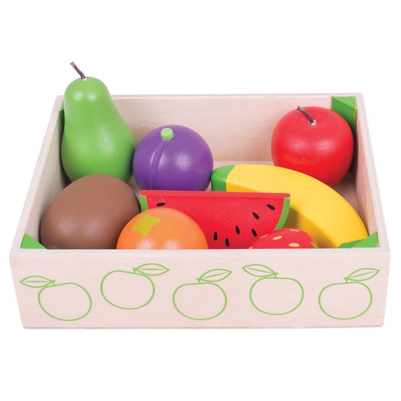 Bigjigs Toys Wooden Fruit Crate - Play Food and Role