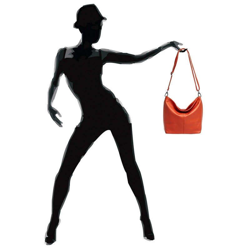 Caspar TL803 Classic Elegant Women's Leather Handbag, Rust (Orange), Unit