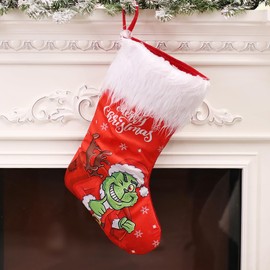JOKILY Set of 4 Christmas Stockings, Hanging Stockings for Fireplace, Candy Bag Gift Bag for Fireplace, for Filling and Hanging Christmas Stocking Fireplace