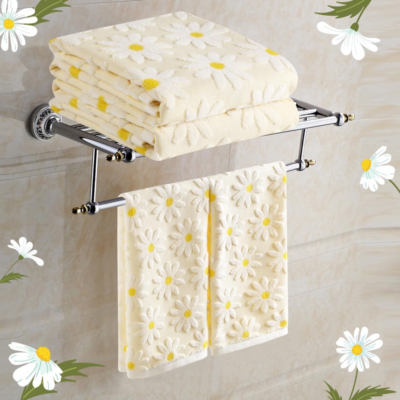 Quera Hand Towels Yellow Summer Spring Floral Daisy for Bathroom