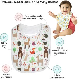 KiddyStar 5-Pack Organic Cotton Baby Drooling Bibs - Bandana Bibs, Toddler Bibs, Spit-Up Bibs, Teething Bibs, Dripping Bibs